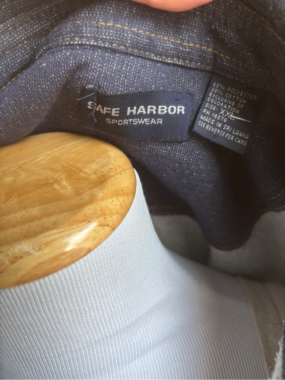 Classic Navy Long-Sleeve Henley Pullover Vintage - Picture 5 of 8